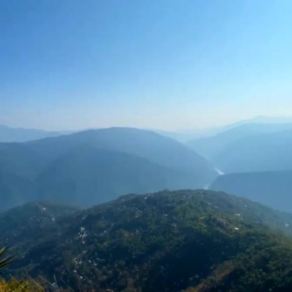 Panoramic Himalayan valley view near Namchi in South Sikkim