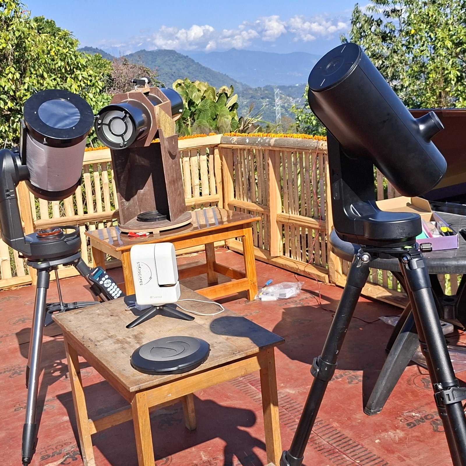 Telescopes installed on the Sadam Hills astro deck during Go Sadam 2025