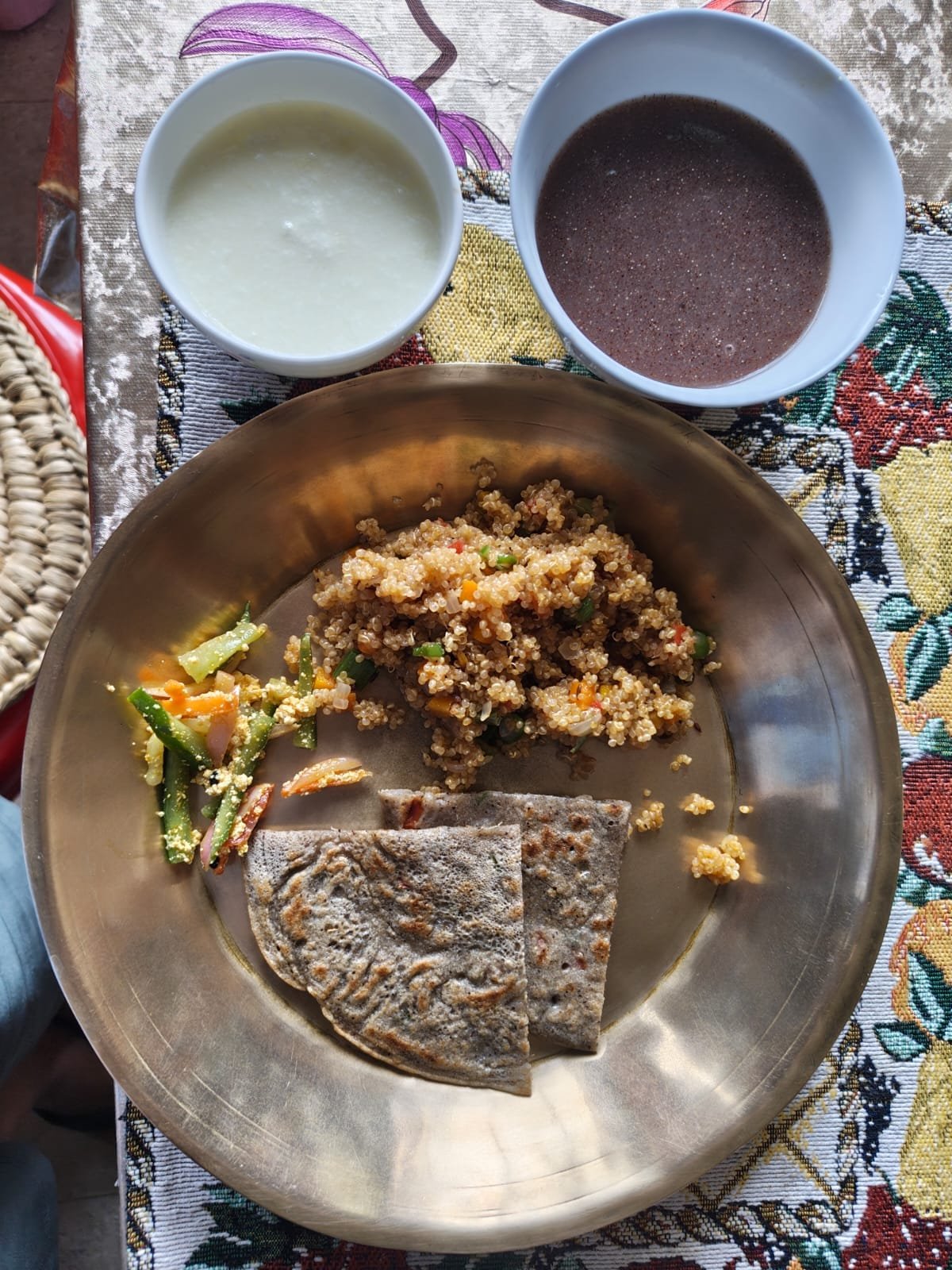 Traditional meal served at a community homestay in Sikkim