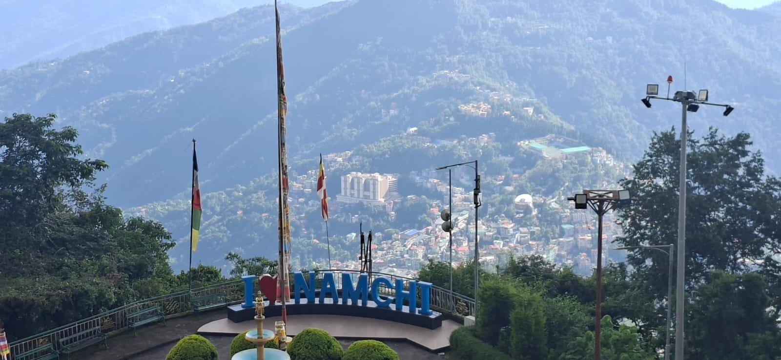 Namchi town and mountain view from a viewpoint